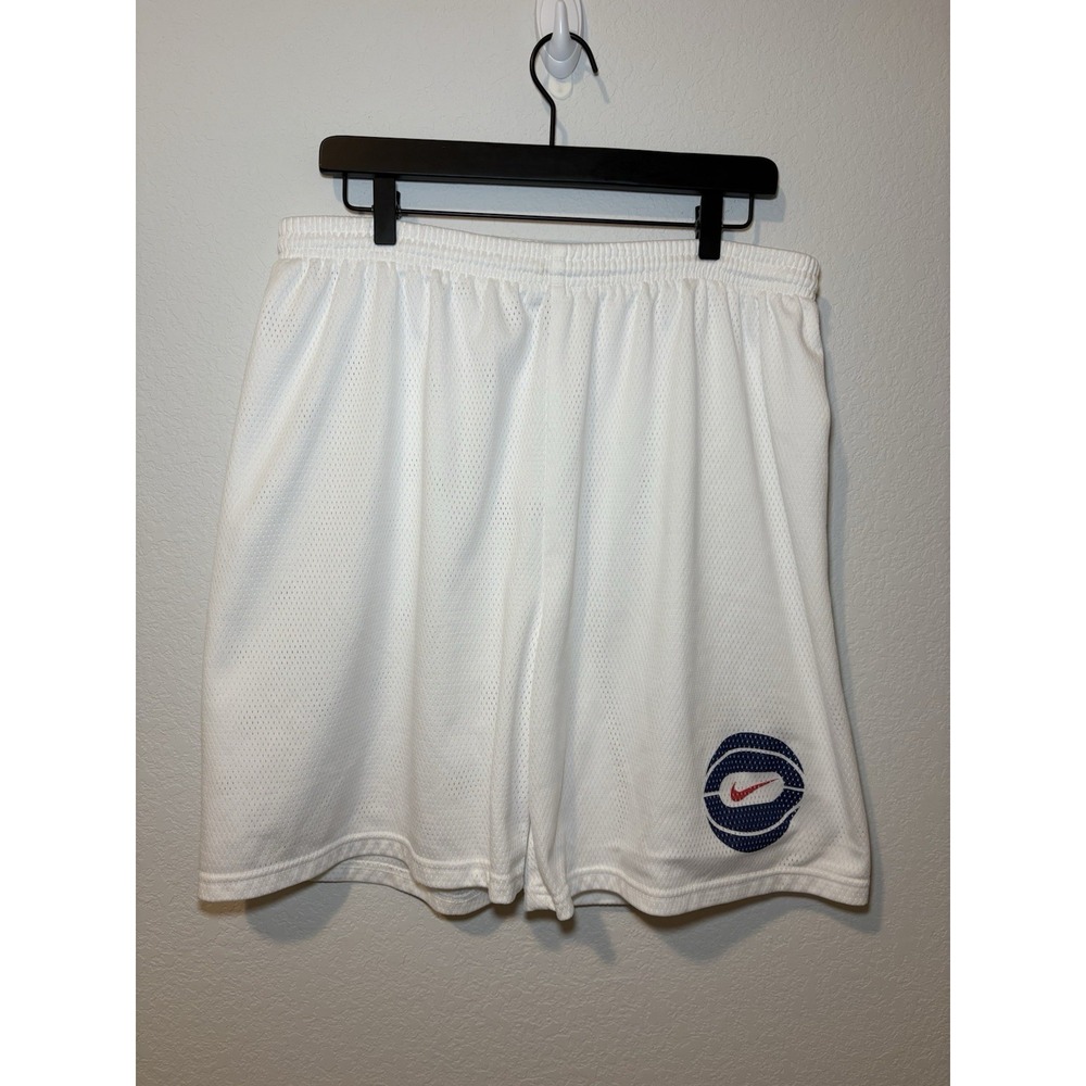 VTG Nike Shorts Mens XXL White Swoosh Basketball Gym Workout Athletic Sports Y2K